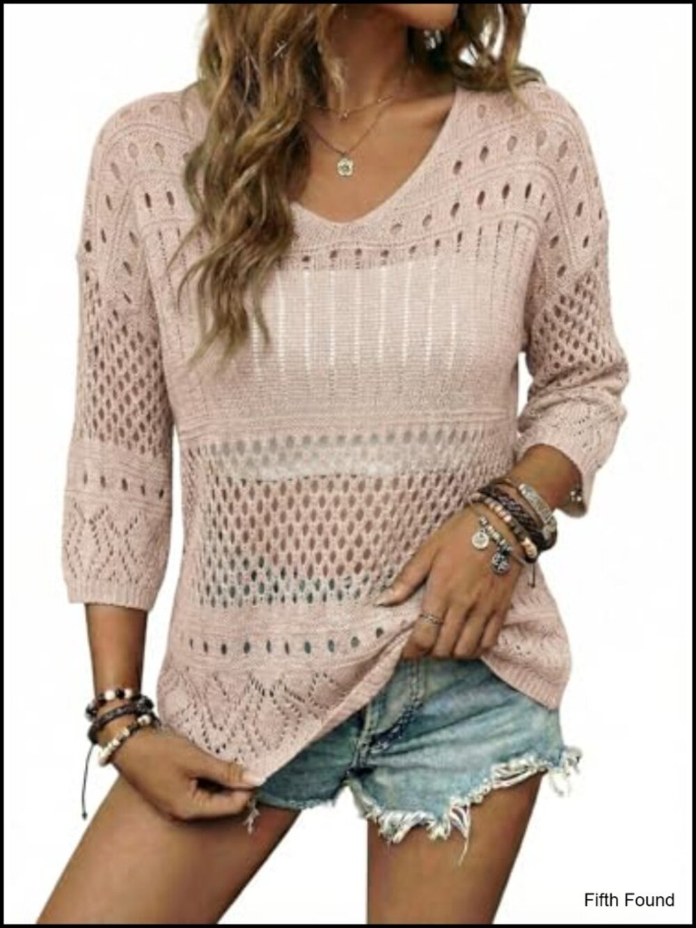 Crochet Hollow Out Knit Sweater Off Shoulder Coverup